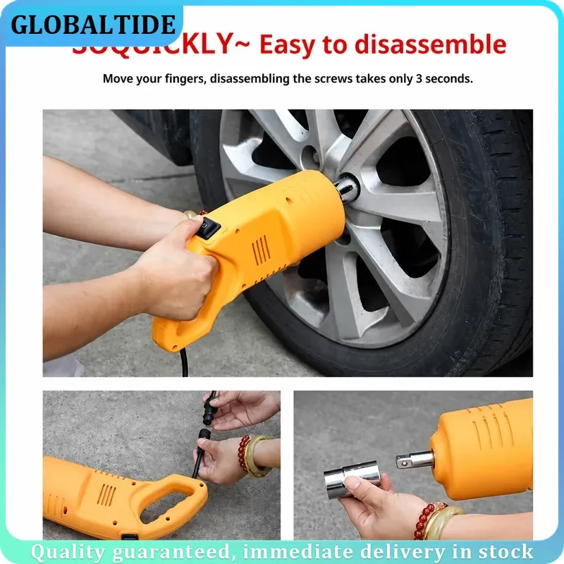 12V Cordless Electric Impact Wrench 480Nm High Torque Tire Removal Tool Auto Repair Power Wrench for Roadside Car Maintenance