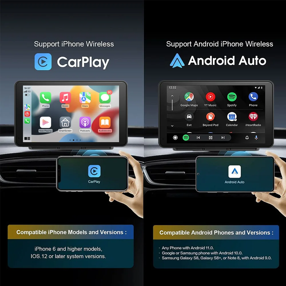 7 بوصة العالمي 4K DVR راديو السيارة الوسائط المتعددة مشغل فيديو GPS الملاحة اللاسلكية Carplay أندرويد السيارات بلوتوث شاشة تعمل باللمس