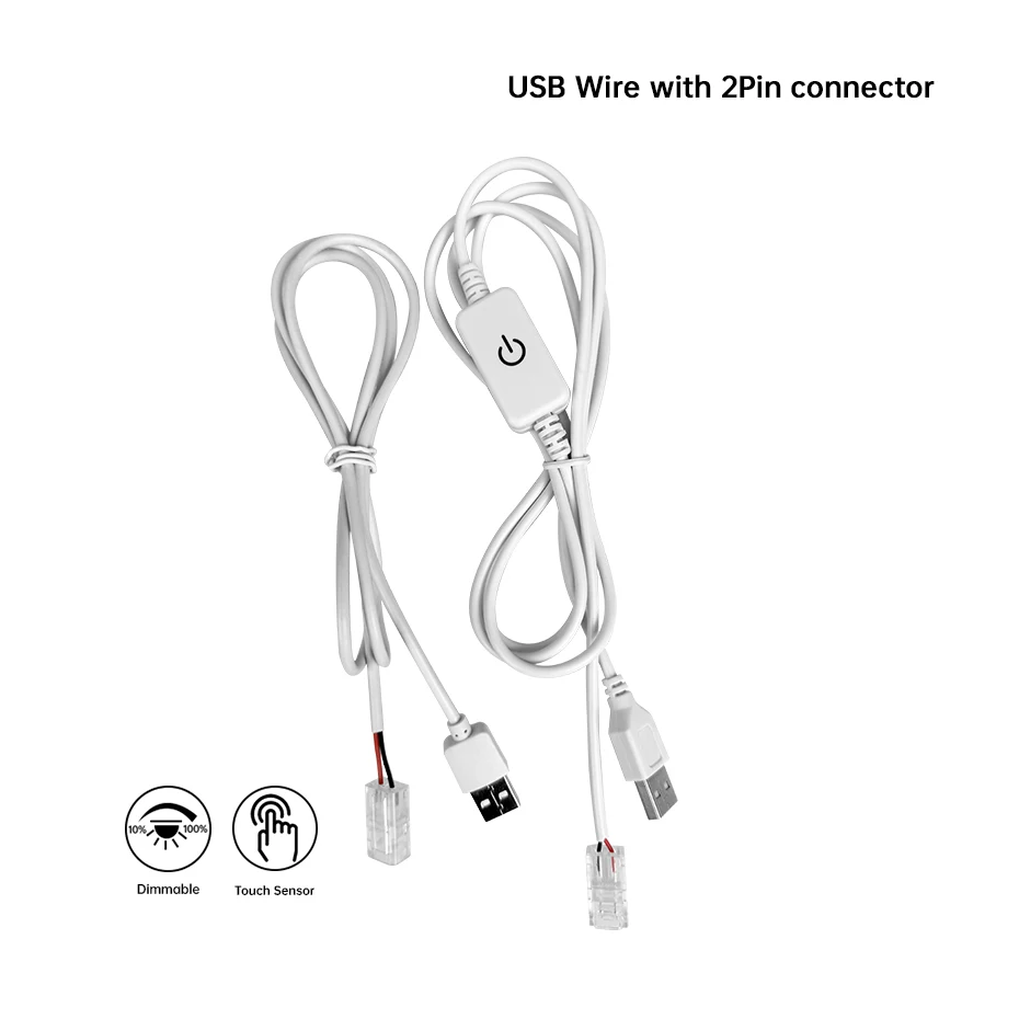 

DC5V USB-проводной сенсорный переключатель затемнения с 2-контактным разъемом 8 мм 10 мм, контроллер датчика ручной развертки, диммер для светодиодной ленты SMD2835