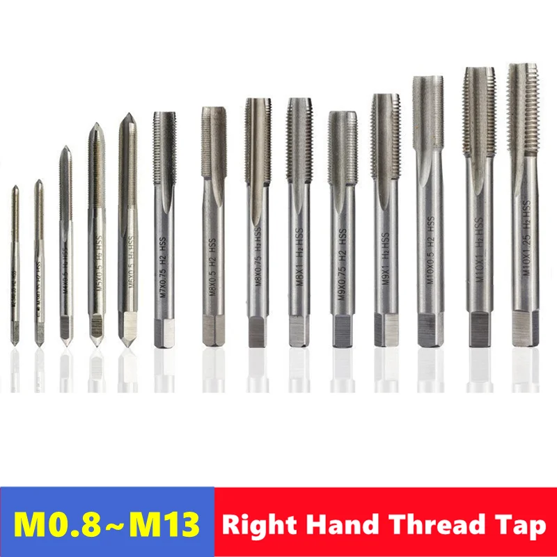 W6542 HSS right mobile phone straight groove tap M0.8-M13, machine tool for internal thread tapping and repair of machine tools