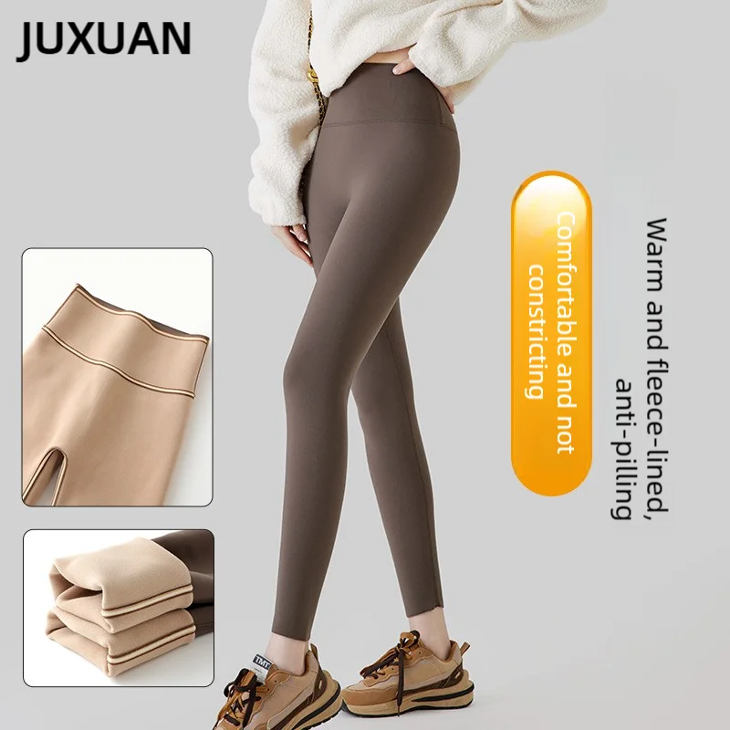 Women's Shark Skin Leggings High Waist Fleece Lined Autumn Winter Outerwear Petite Plus Size Slim Tight Workout Yoga Leggings