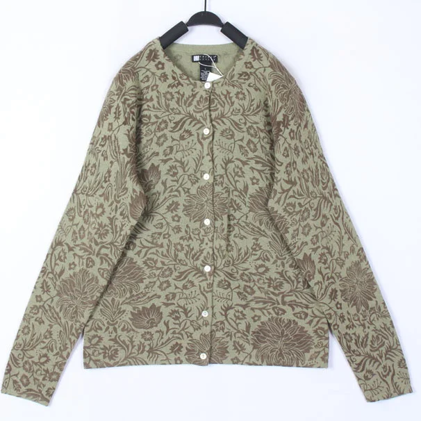 

Sweet Vintage Hooked Flower Woolen Sweater Overcoat Harajuku Style round Neck Long Sleeve Women's Warm Cardigan Spring Autumn