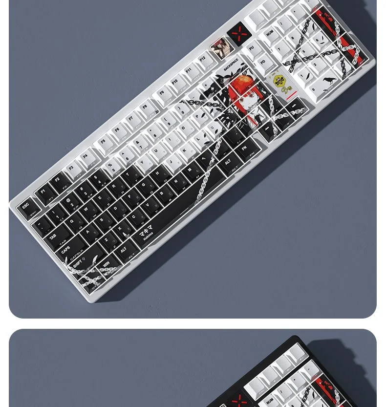 Makima Anime Copritasti Traslucidi 123 Tasti PBT Keycap Chreey Copritasti Copritasto Dye-sub Tastiera Meccanica per 64/68/71/108