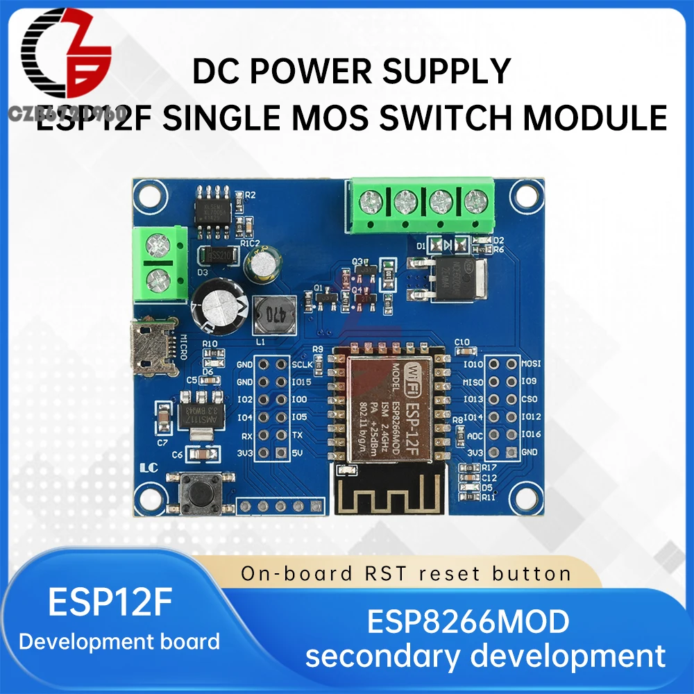 DC 5-80V ESP8266 WIFI Single Channel Relay Switch Control Module ESP-12F Development Board Micro USB Interface