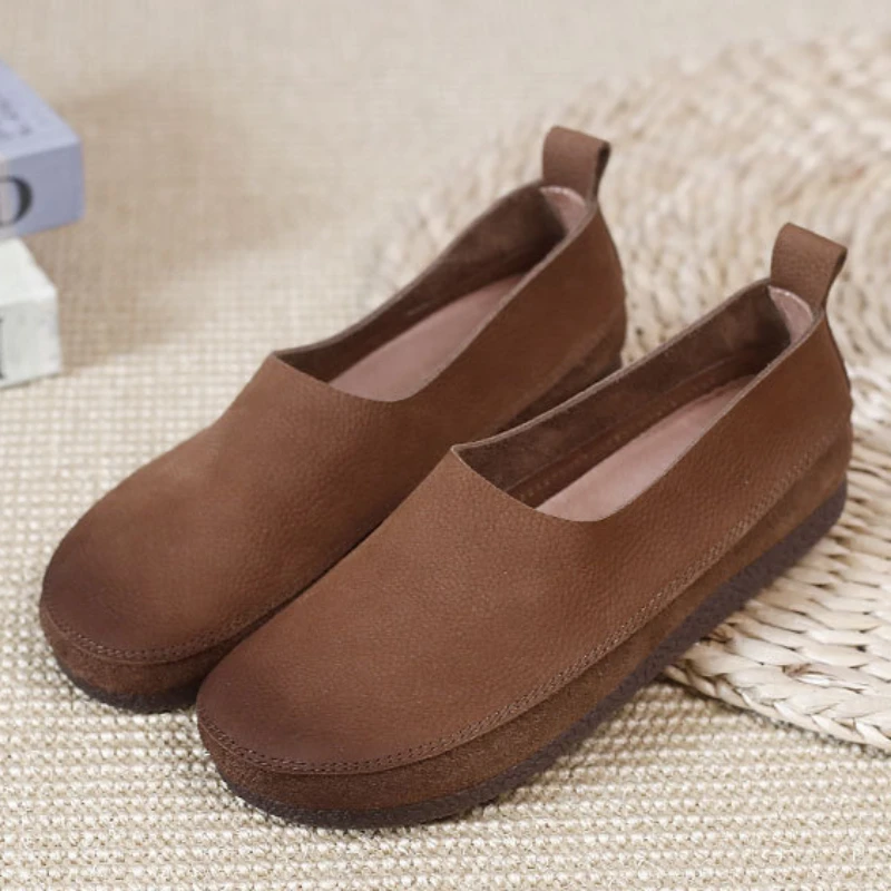 

Casual Flat Bottom Women Shoes Soft Sole Comfortable 2023 New Simple All-match Flat Bottom Solid Color Single Shoes Autumntime