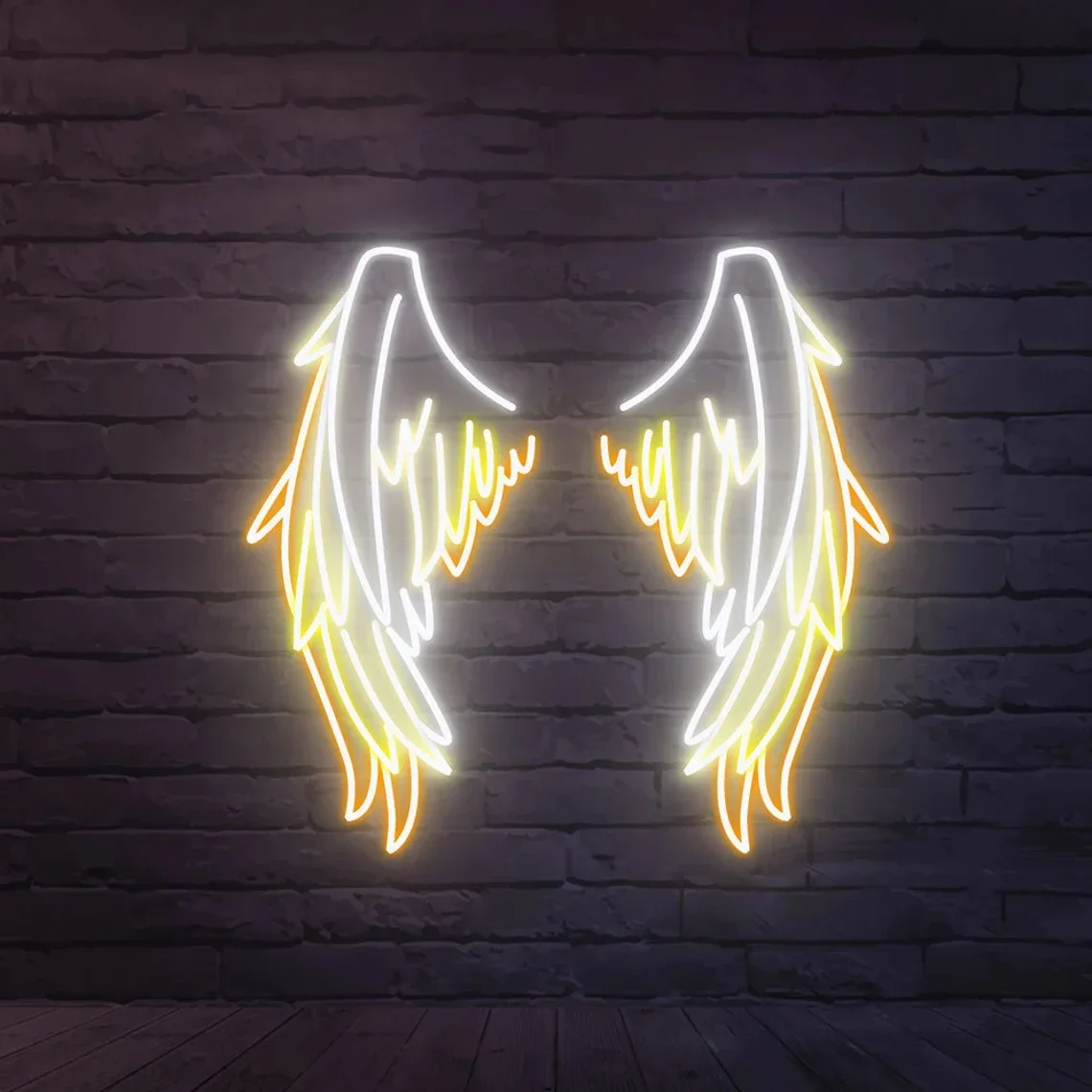 Angel Wings with Halo and Text LED Neon Sign Beauty Salon Decoration Neon Signs Custom Bedroom Home Bar Wall Decor Night Lights