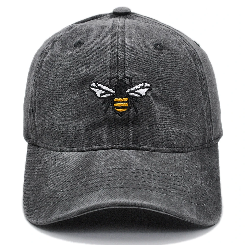 Bee Dad Hat Embroidered Distressed Baseball Cap Bumble Bee Hat Summer Lover Hats