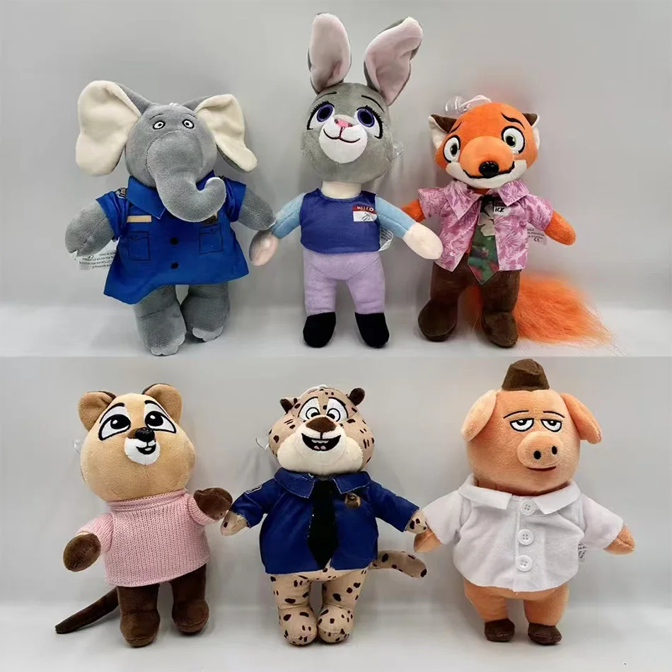 

Crazy Zootopia Animals Judy Rabbit Nick Fox Series Plush Doll Models Cute Rabbit Fox Handmade Accessories Birthday Gifts