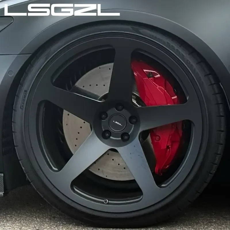 i LSGZL Forged 5x120 5x112 Wheels for Adui 18 19 20 21 22 Inch Rims Custom Deep Concave Alloy Bright Black