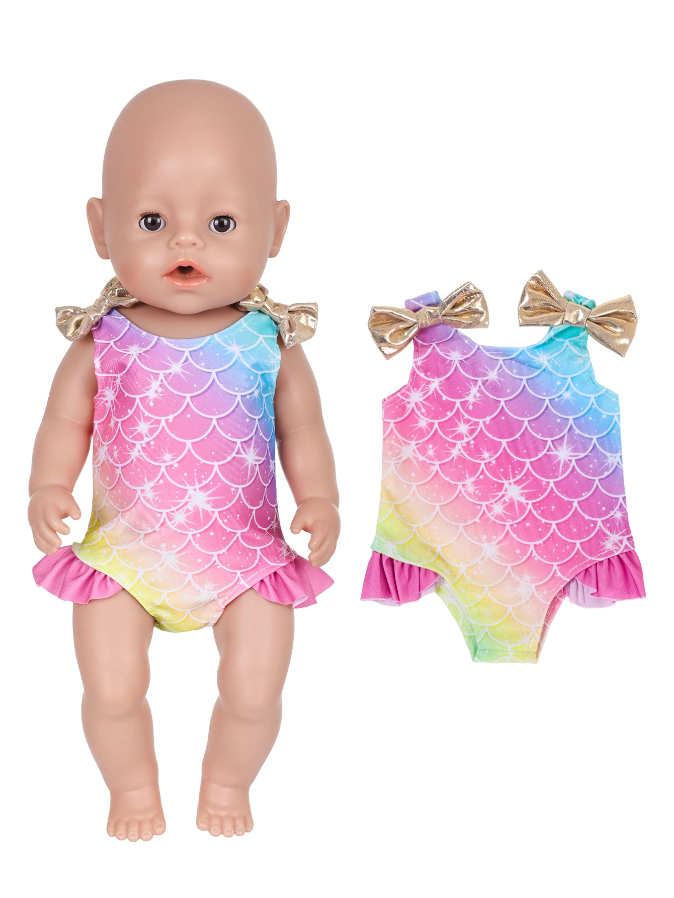 Sommer-Bikini-Puppenkleidung für 16-18 Zoll Babypuppen 2026 Neu 40-45cm Reborn-Puppenkleidung Mädchenspielzeug – Detail 10