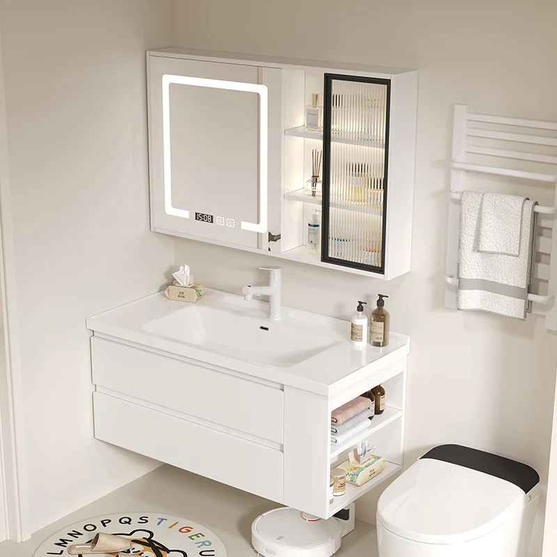 

Luxury Combination Bathroom Cabinets Vintage Toilet Vanity Light Bathroom Cabinets Storage Mirrors Mobiletto Bagno Furniture