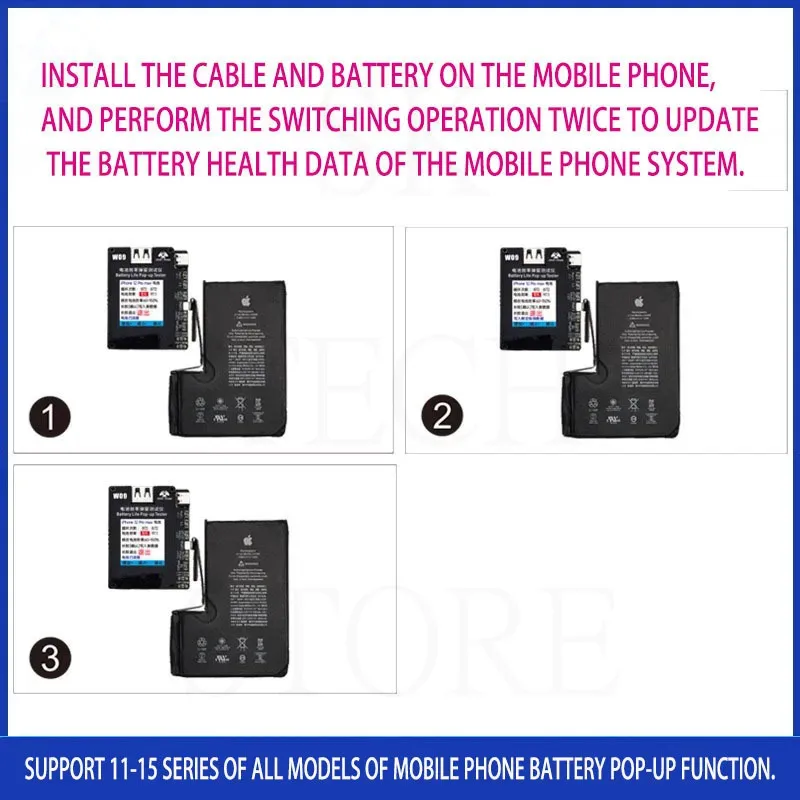 OSS W09 Pro V3 Battery Efficiency Pop up Tester Mobile Phone 11-15 PM No Need External Cable Battery Data Modify Tool