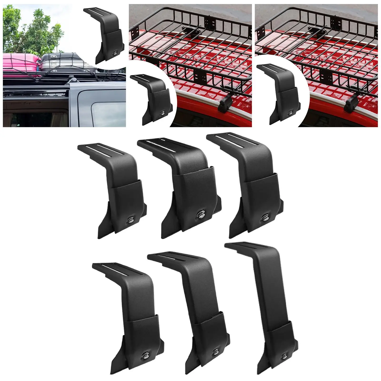 Universal Rain Gutter Roof Rack Bracket Accessory Adjustable Metal Construction Car Roof Bar Holder for Offroad Travel
