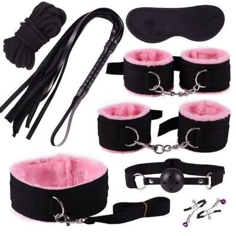 SmSexy-Conjunto de 10 Uds., traje de entrenamiento Bondage y disciplina, traje de felpa con cinta, juguete sexual para adultos, venta al por mayor