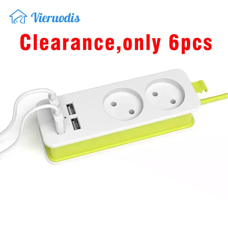 

Clearance Power Strip EU Plug 1200W 250V,1.5m Cable,Wall Multiple Socket Portable 4 USB Port for Mobile Phones