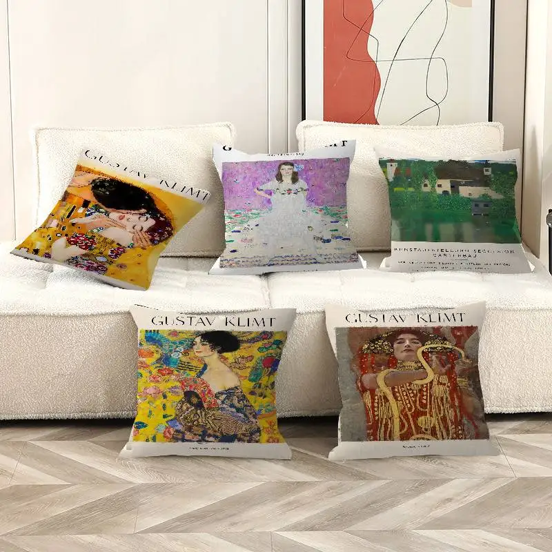 

Art Gustav Klimt Pillow Cushion Cover Pillowcase Living Room Sofa Home Decor Customized