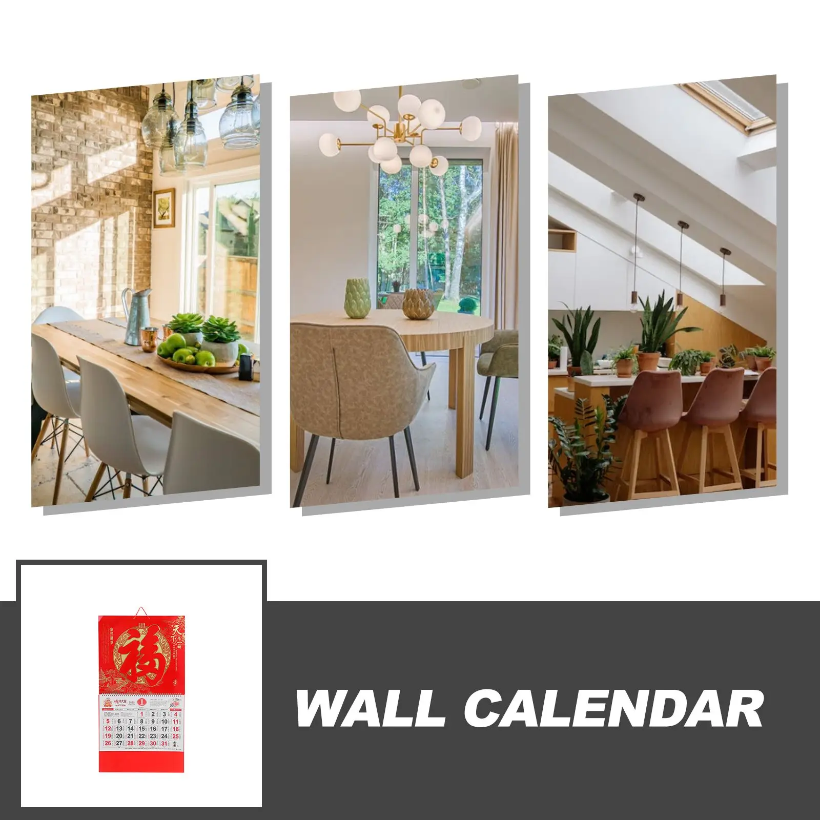 2025 Snake Year Wall Calendar Lunar Chinese Calendars Bright Color Paper Monthly Planner Hanging Home Office