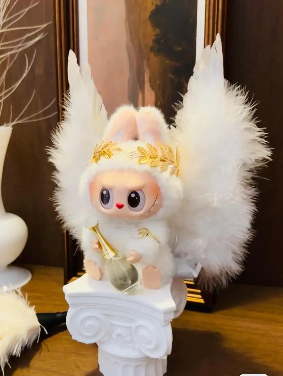 Per 15-17 cm Labubu Vestiti per bambole Ali d'angelo Decorazione per fisarmonica Vestiti di moda Accessori per bambole per abiti Labubu