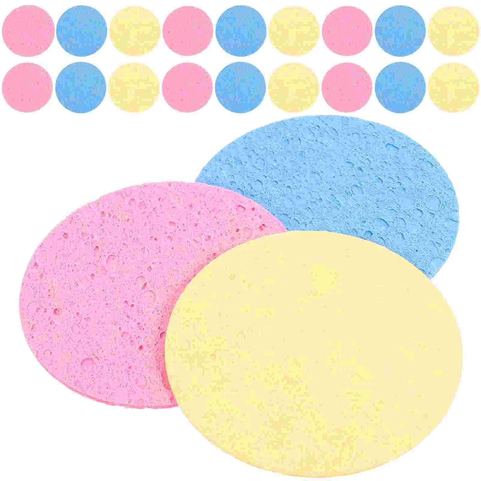 30 Pcs Makeup Remover Sponge Compressed Cotton Powder Puff Exfoliating Sponges Facial Wood Pulp