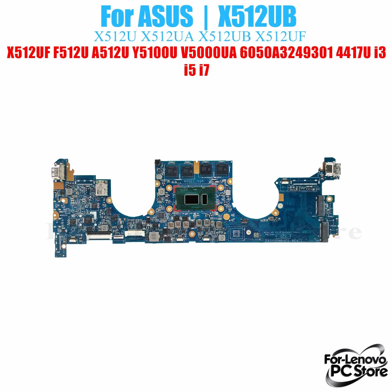 

X512UB For ASUS VivoBook 15 X512 6050A3249301 X512UB Mainboard i3 i5 i7 CPU tested Laptop Mainboard