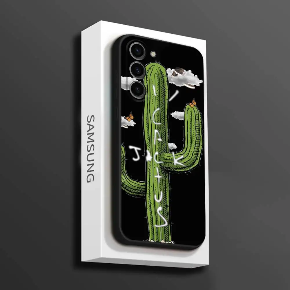 حافظة هاتف C-Cactuss J-Jack Travis Scott لهاتف سامسونج جالاكسي A 73,72,51,53,52,71,22,5G,Note,J7,8,9 غطاء أسود ناعم