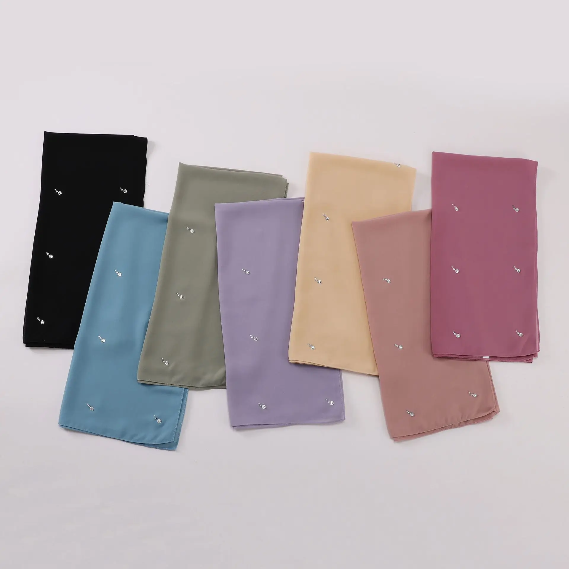 

Женский скромный мусульманский исламский шифоновый шарф с пузырьками, Рамадан, хиджаб с бриллиантами, палантин, шаль, тюрбан, бандана, платок, платок 90*90 см