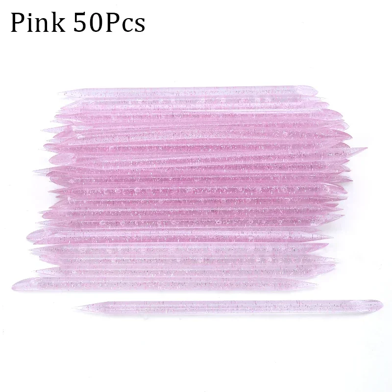 A154 -50/Stück Doppelter Nagelhautschieber für Nagelkunst, wiederverwendbar, für die Pediküre, Nagelpflege, Maniküre-Werkzeuge, Kristallstab-Entferner