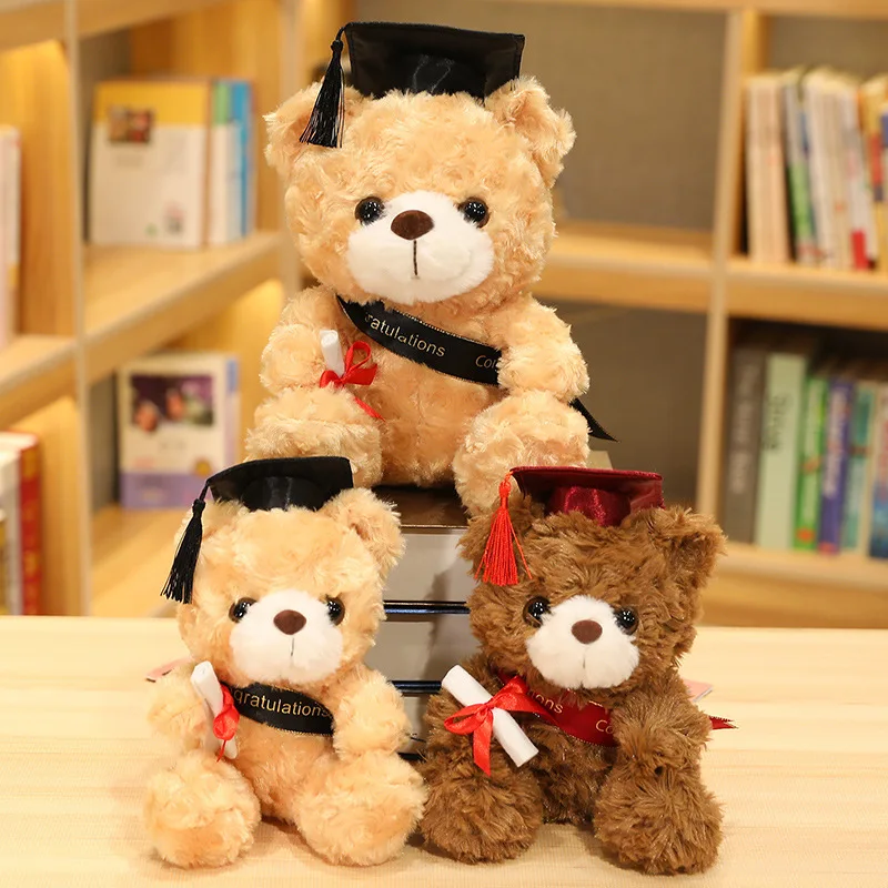 

23/28cm Cute Bear Plush Toy Stuffed Soft Kawaii Teddy Bear Animal Dolls Graduation Gifts for Boys Girls Student Girls