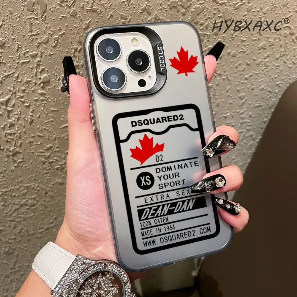 Design Card Colored Silvery Metal IMD FOR IPhone 15 14 11 12 Pro 13 16 Pro MAX XR XS Shockproof Armor Matte D-Dsquared2s Cover