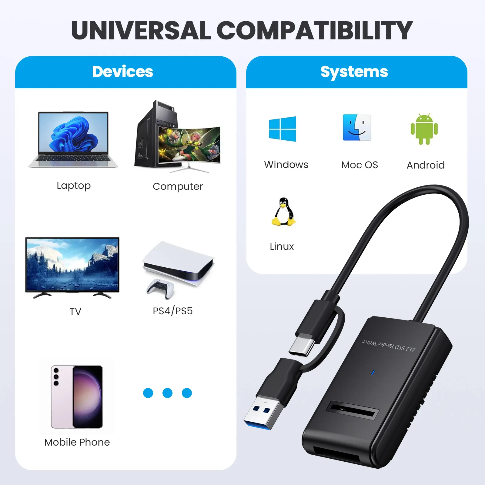 كابل محرك الأقراص الصلبة UTHAI Type-C إلى M.2 Easy Drive m2NVME إلى USB3.2 GEN2 قراءة محرك الأقراص الصلبة الخارجي المحمول ﻿