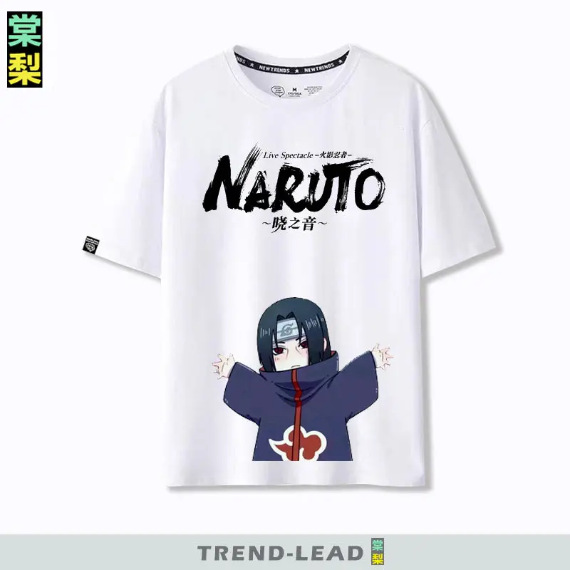 

Повседневная белая детская футболка с коротким рукавом, летняя, с принтом аниме Наруто и Организации Ко, модная, для родителей и детей
