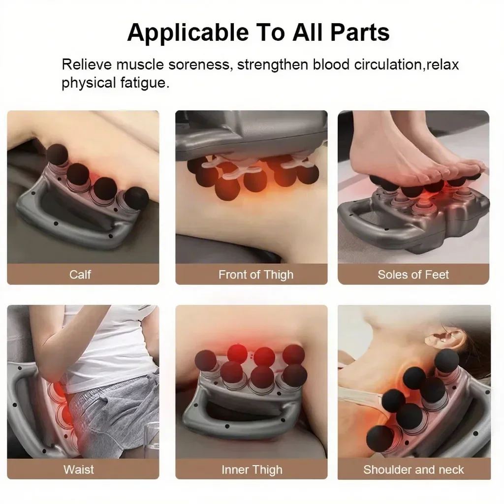 16-Head Muscle Massage Gun Professional Body Leg Back Shoulder Waist Fascia Gun High Frequency Vibration Massager Gun