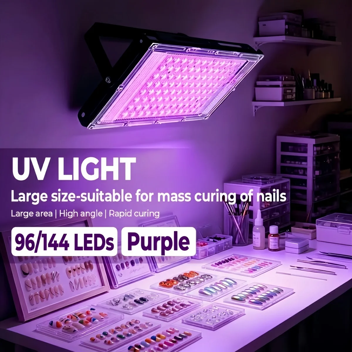 96/144LEDs UV Resin Curing Lamp Beads for Rapid Hardening Epoxy Resin DIY Jewelry Making Suitable for Mold Curing