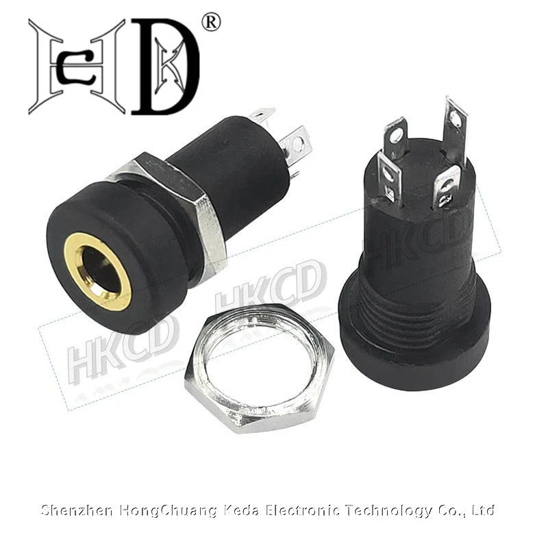 5pcs 4Pin 3.5mm Audio Jack Socket 3/4 Pole Stereo Solder Panel Mount 3.5 mm Headphone Female Socket Connector With Nut
