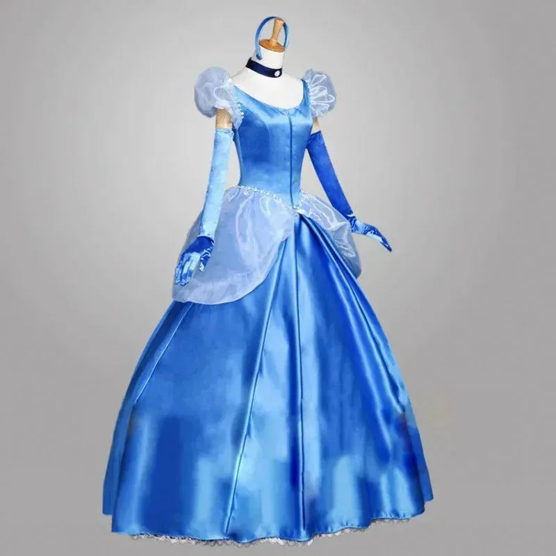 2020 Cinderella cosplay adult Blue Cinderella Girl Wedding Adult Custom Party Halloween Cosplay Carnival Cosplay Costume