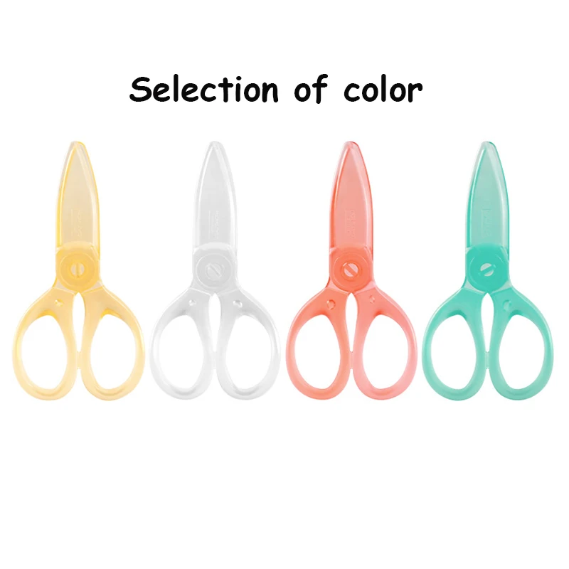 Macaron Color Transparent Resin Student Scissors Children's Handmade Paper-cut Scissors Safe Design for Safe Use