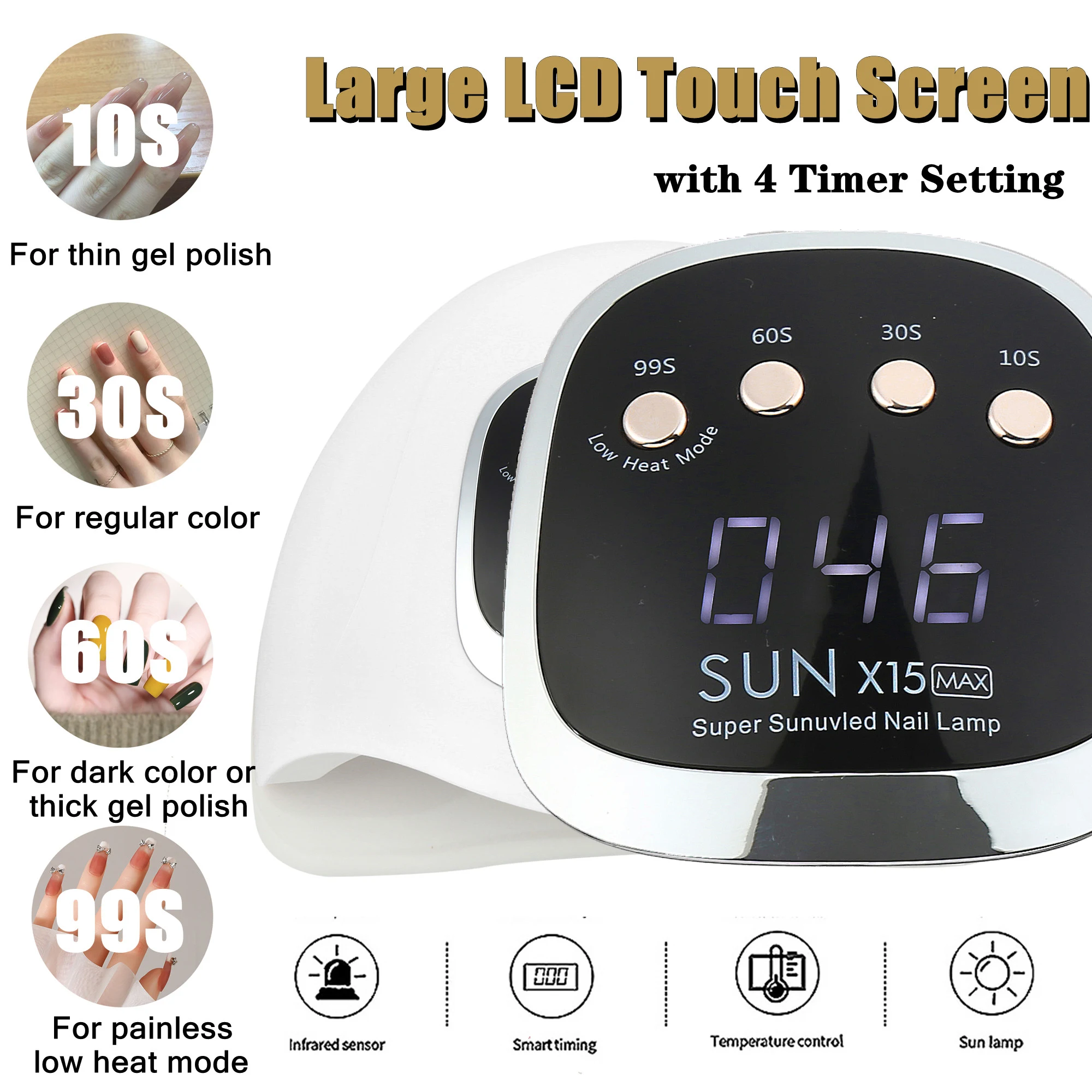 66 Đèn LED Móng Tay Khô Đèn UV LED Máy Sấy Móng Tay Máy Làm Móng Tay Cho Chữa Gel Nail Đèn Cảm Biến Tự Động