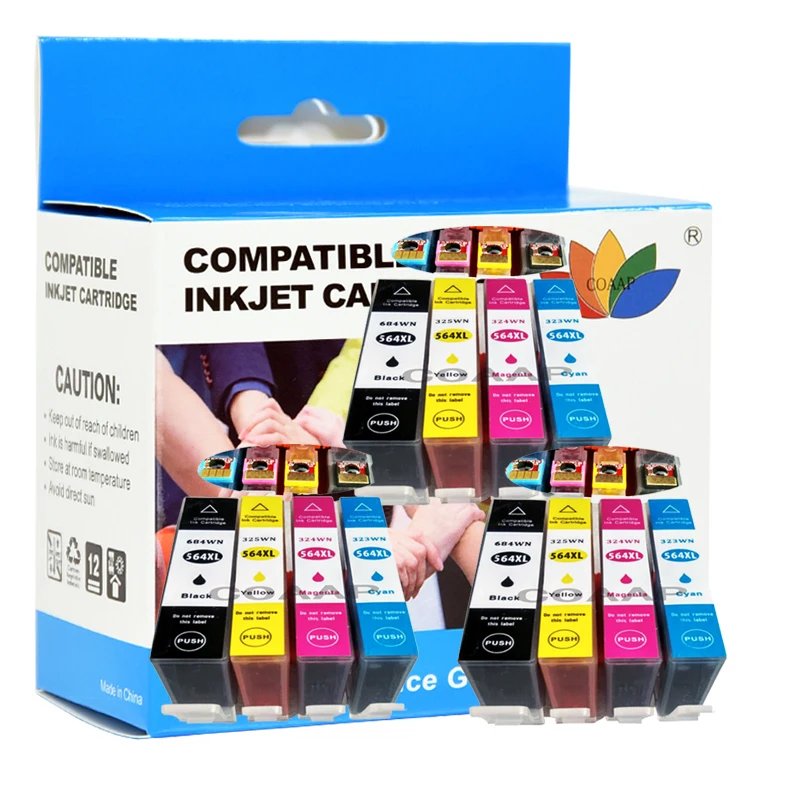 Cartucho de tinta compatível para impressora HP 564 XL Photosmart Plus B209a B210a B109a B109n B110a e 5510 5515 6510 5511 5514 5522