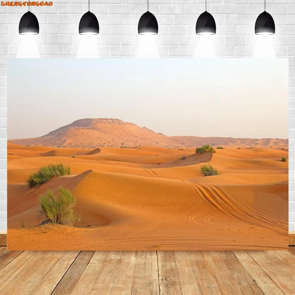 Western Desert Landscape Backdrop Nature Scenery Sand Oasis Gobi Birthday Party Travel Portrait Photography Background Decor