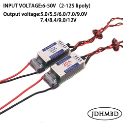 Sochi SBEC UBEC-Tension de commutation 20A, entrée 2-12s, deux lignes, sortie 5.0V/7.4V/8.4V/9V/12V, pour avion RC, voiture, bateau, modèle DIY