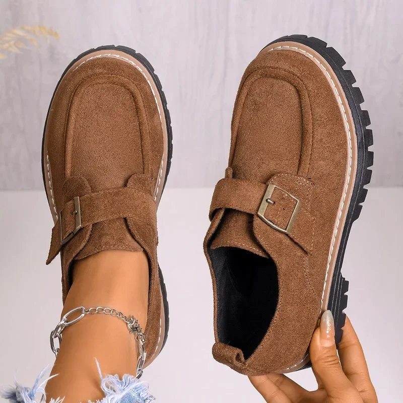 

Platform Women Sneakers Autumn Casual Flat Designer Shoes for Women Trend Buckle Walking Comfort Loafers Women Zapatos De Mujer