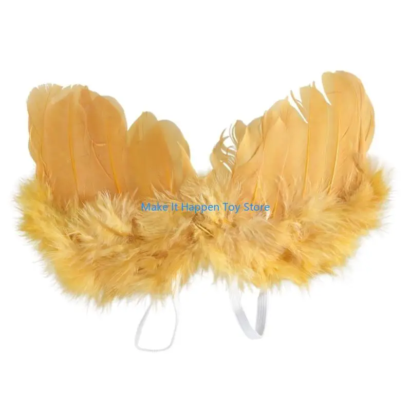 28EC Newborn Baby Photo Props Angel Wings Leaves Headband Baby Clothing Set