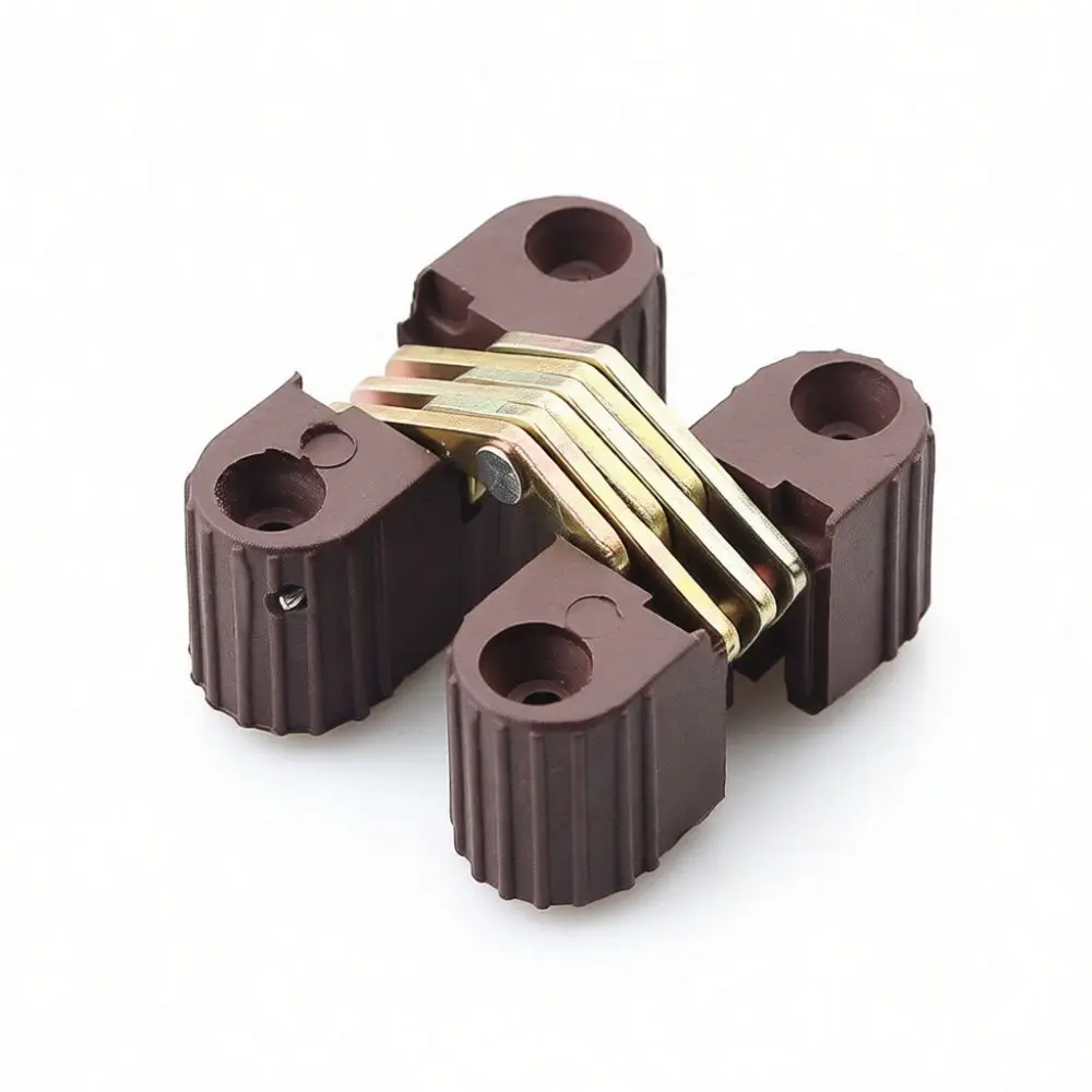 Hidden Cross Hinge Furniture Fitting Concealed Cabinet Door Connector Alloy Plastic Pivot Hinge For Home Renovation Hardware
