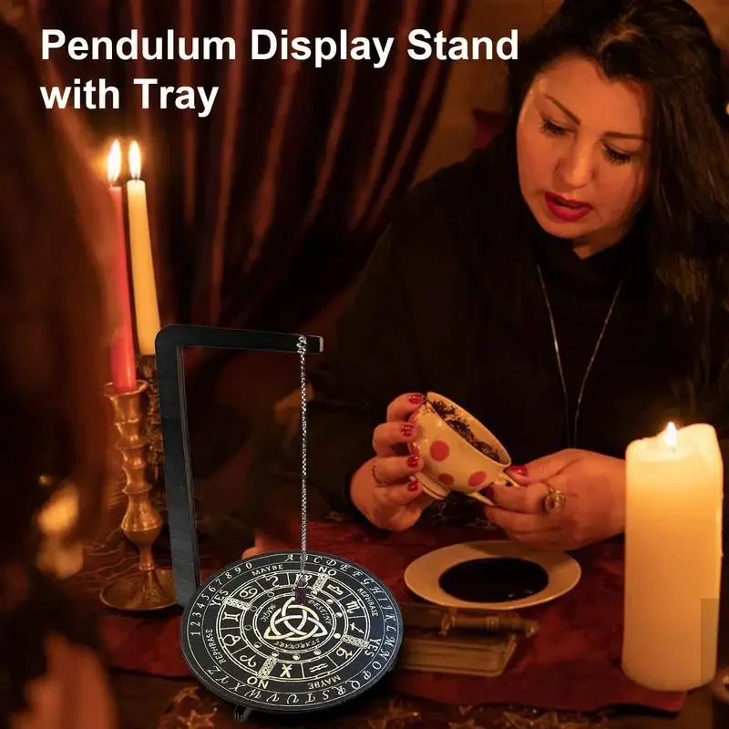 Pendulum Holder Stand Wooden Pendulum Altar Board Mystic Ritual Metaphysical Vertical Witch Supplies for Meditation Spiritual