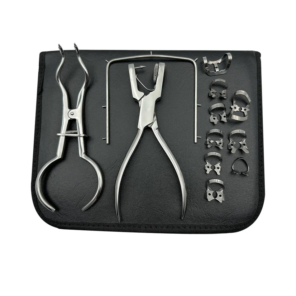 

12Pcs/Set Dental Dam Hole Perforator Set for Dentist Rubber Dam Puncher Lab Orthodontic Tools Clip Perforator Puncher Pliers Kit