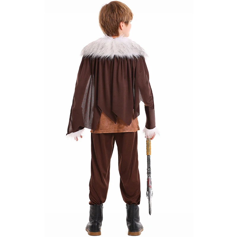 Kostum Anak Laki-laki Viking Pertarungan Gaun Mewah Halloween Barbar Viking Bajak Laut Anak-anak Keluaran Baru 2025