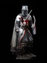 1/18 90mm Scale Resin Figure Assembled Model Kit Ancient Military Miniature Crusader Knight Unassembled and Unpainted DIY Toy
