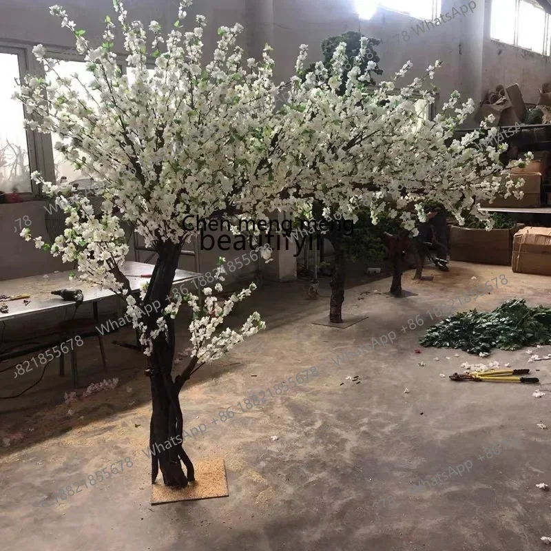 cc182lt Simulation Plum Tree Large Fake Peach Tree Green Plant Decoration Cherry Tree Display Fake Trees