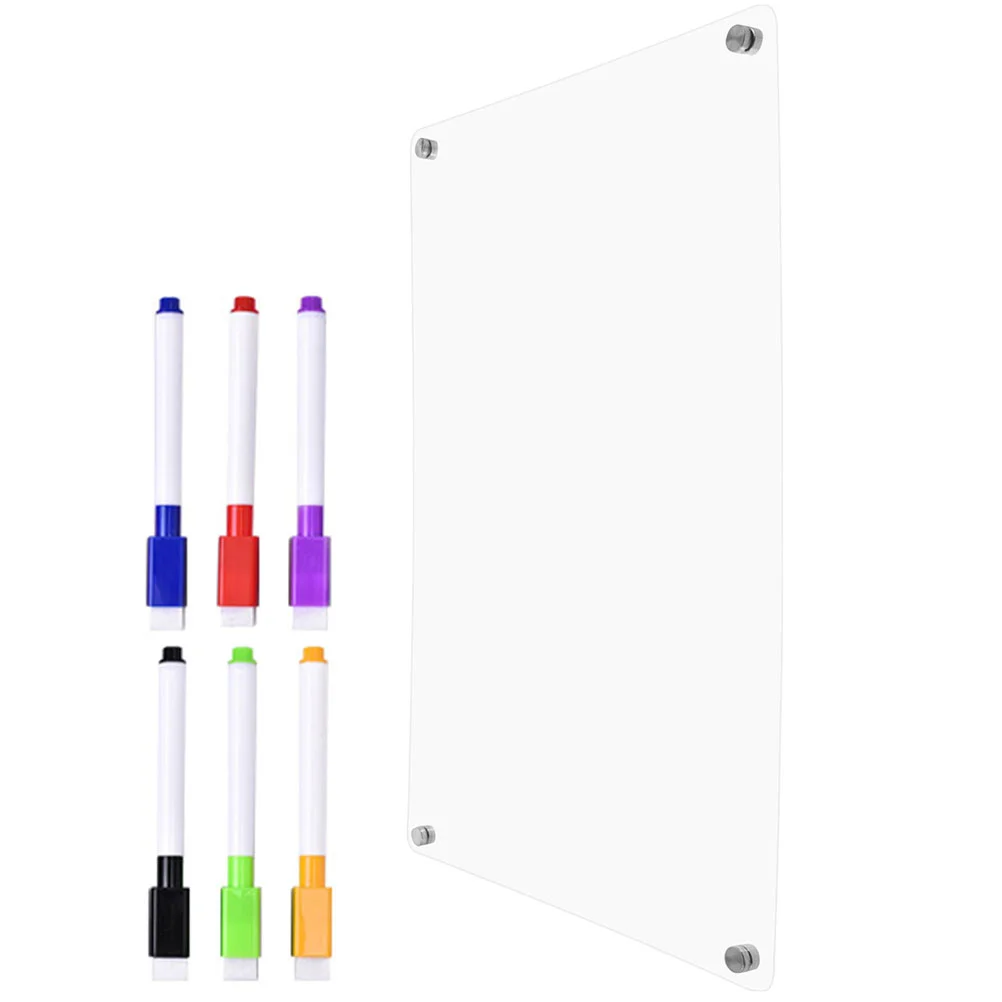 Pizarra de borrado en seco transparente, calendario para nevera, pizarra magnética blanca acrílica, colgante de pared para refrigerador