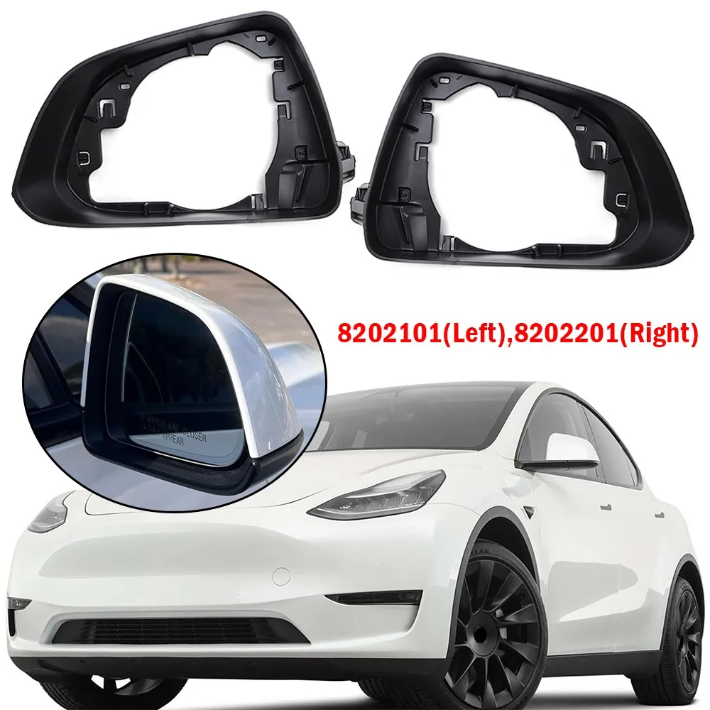 

For Tesla Model Y 2020-2023 1x Car Exterior Rearview Side Mirror Frame Cover Holder Case Shell Housing Replacement Accessories